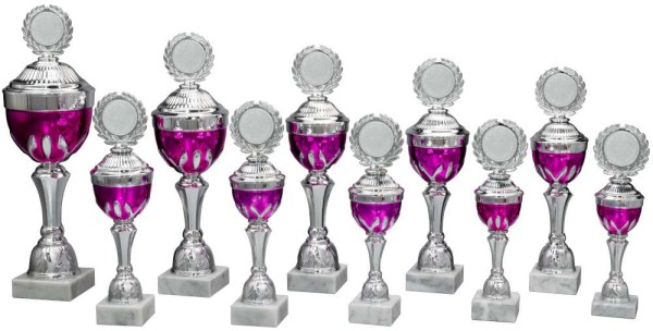 Metall Pokal " Amya " 10 Größen auf Marmorsockel