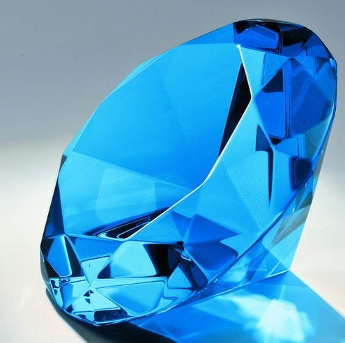 Kristallglas Diamant blau Ø 12 cm