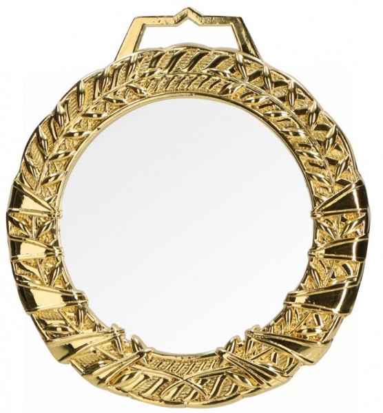 Glasmedaille Ø 9 cm mit Metallrand in Gold/Silber/Bronze