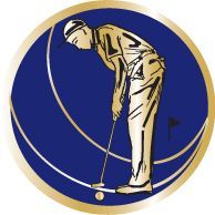 Emblem Dunkelblau-Gold " Golf "