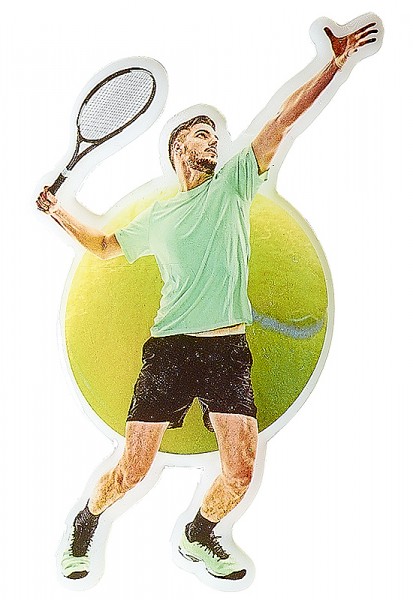 Tennispieler-selbstklebendes Logo