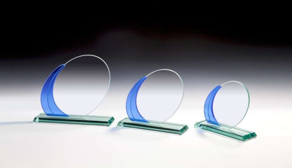 Premium Kobalt-Kristallglas Award in 3 Größen