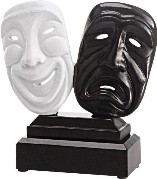 moderne Skulptur, Masken schwarz-weiß