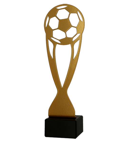 Fußball Metall-Marmorsockel 21 cm