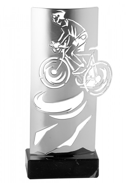 Design Laser-Pokal " Radfahren " Silber