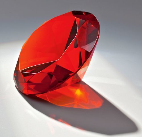 Glasdiamant rot Ø 8 cm