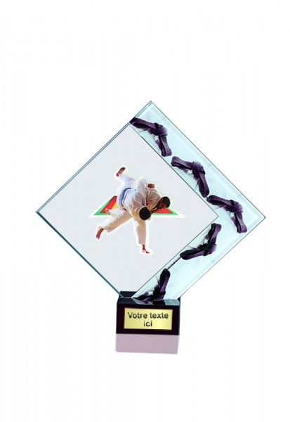Glasständer Pokal auf Sockel " Judo "
