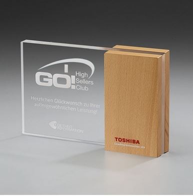 Wooden Side Award aus Holz-Acryl
