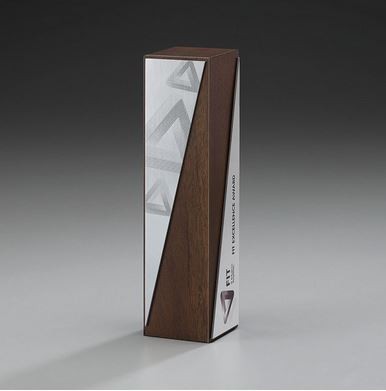 Nußbaum-Holz Cubix-Metall Award