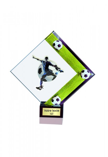 Glasständer Pokal auf Sockel " Fußball "