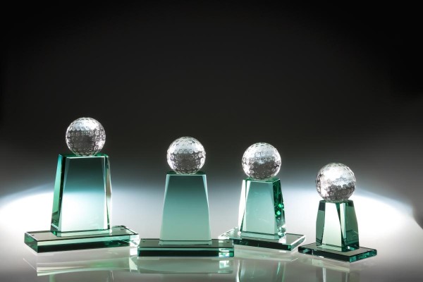 Jade-Trophäe mit Kristallfußball in 4 Größen