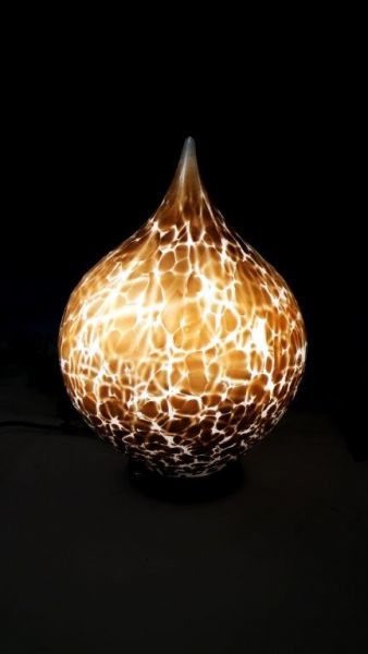 Glaslampe sparkling-braun