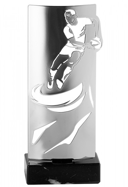 Design Laser-Pokal " Rugby " Silber