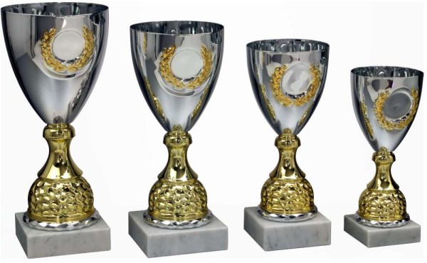Metall Pokal " Klondike "auf Marmorsockel 4 Größen
