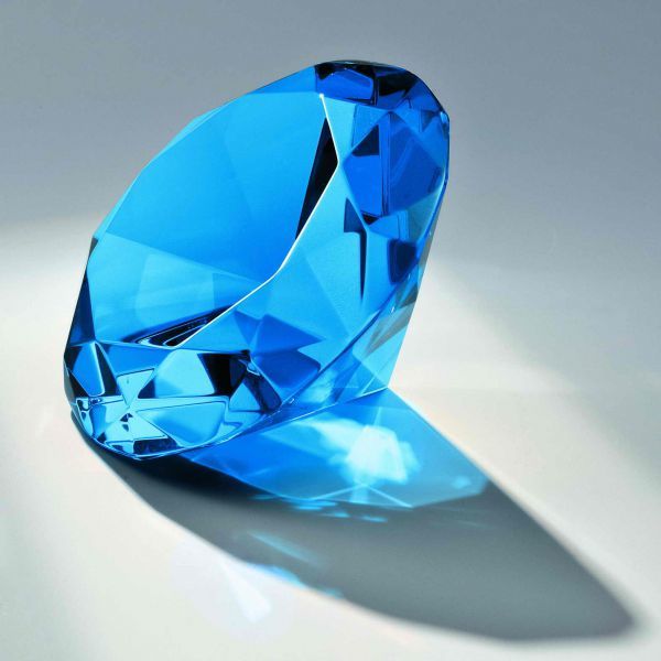 Kristallglas Diamant blau