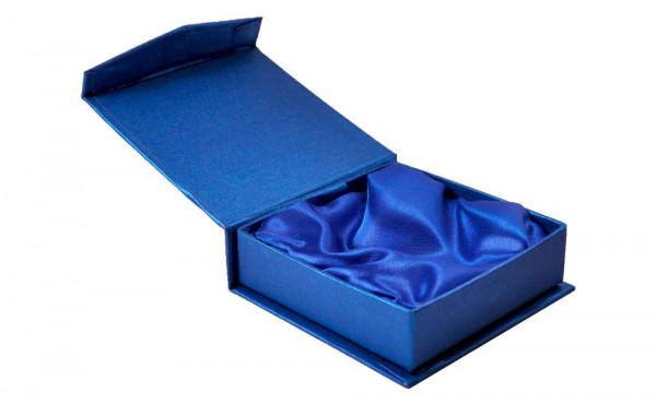 Blaue Medaillenbox mit Deckel
