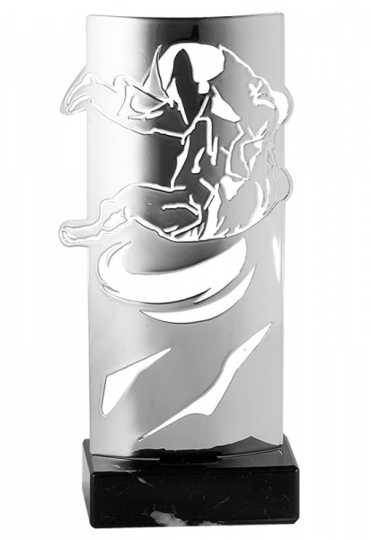 Design Laser-Pokal " Judo-Ringen " Silber