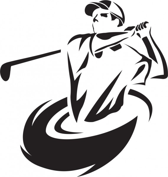 Emblem-Laser-Gravur über 100 Motive " Golf modern "